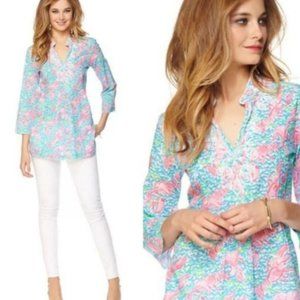 Lilly Pulitzer Sarasota Beaded Tunic - Lobstah Roll - EUC - XS